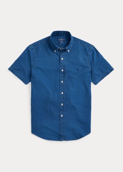 Camisa Polo Ralph Lauren Lightweight Seersucker Homem 69430-LFMU